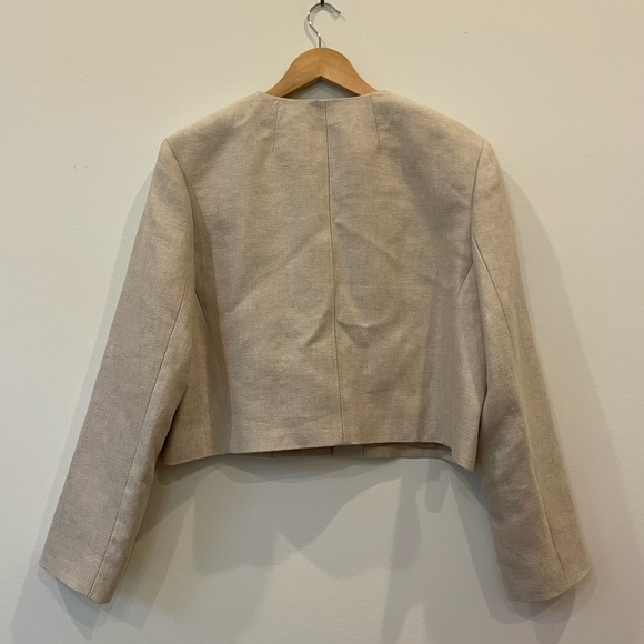 Theory Military Jacket in Basket Weave Linen Size 14 NWT - Picture 9 of 13